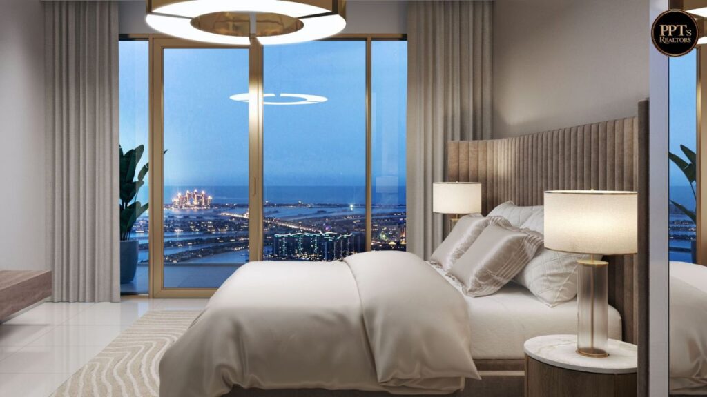 Elie Saab branded residence interior showcasing luxury bedroom design and premium finishes