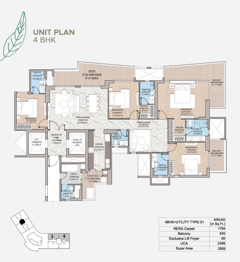 HCBS Twin Horizon 4 BHK Layout